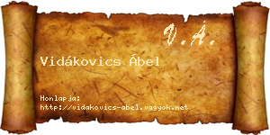 Vidákovics Ábel névjegykártya