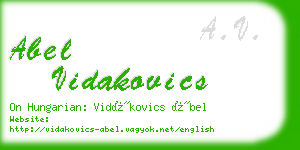 abel vidakovics business card